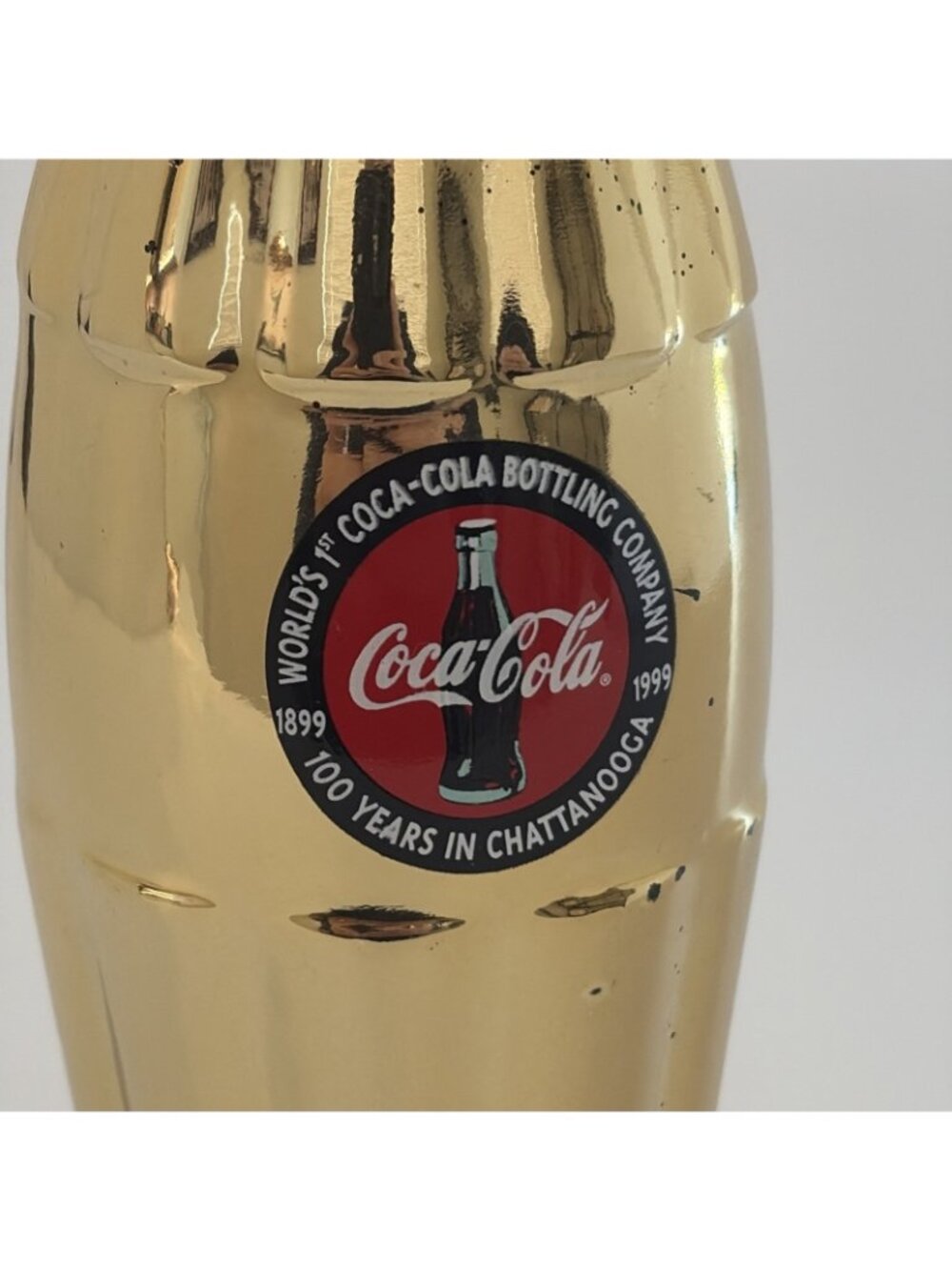 Vintage 1999 Coca-Cola Brand Commemoratives Gold Plated 8 oz Contour Bottle LE - Picture 2 of 11